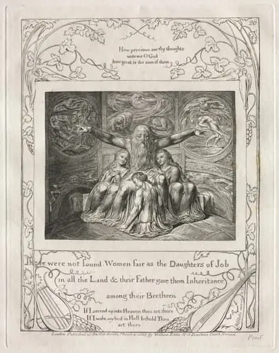 The Book of Job:  Pl. 20, There were not found Women fair as the Daughters of Job