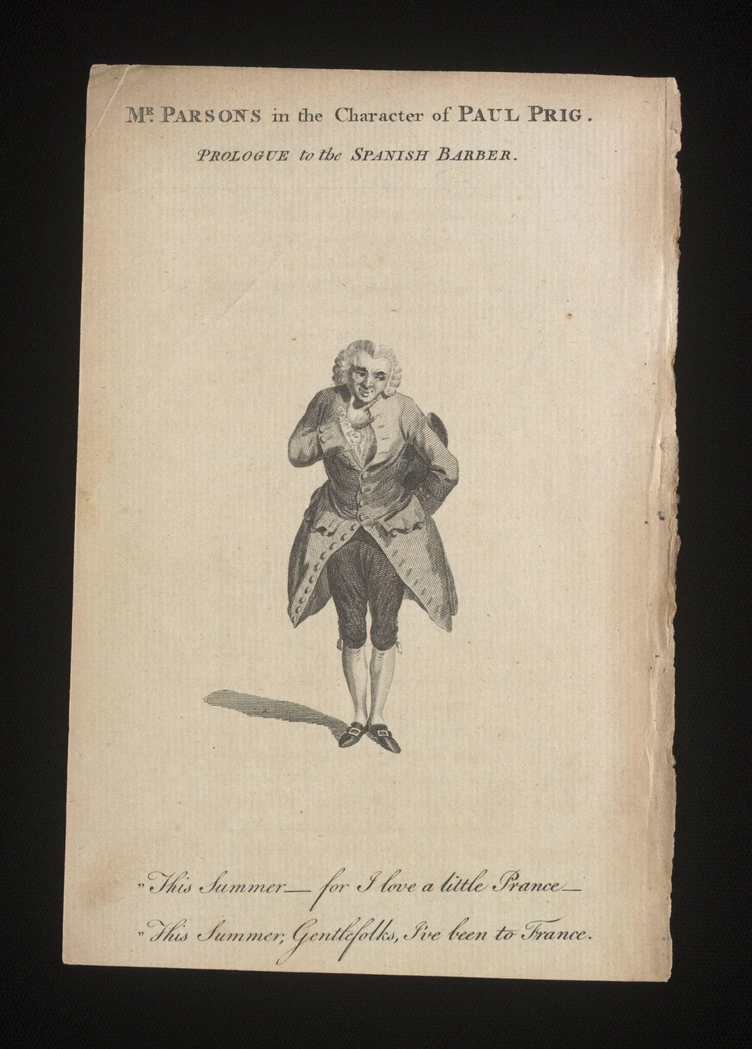 Mr Parsons in the character of Paul Prig