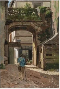 The Hôtel Beaumanoir's Portal, Dinan, by Joseph Malachy Kavanagh, oil, 1892