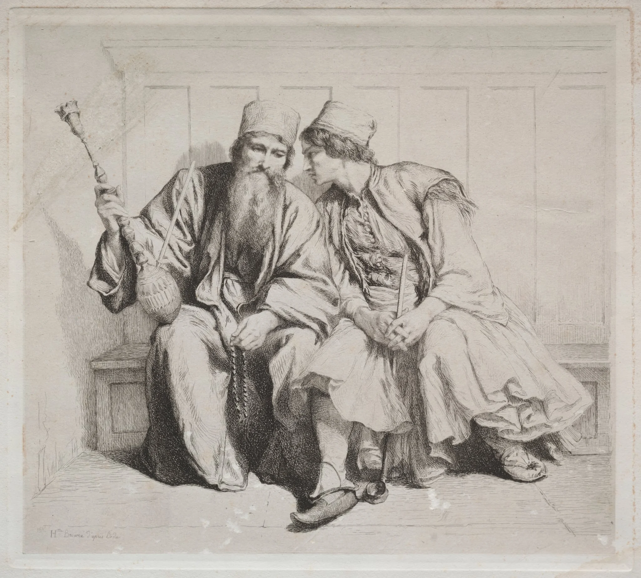 Young Greek Man in Conversation with a Priest