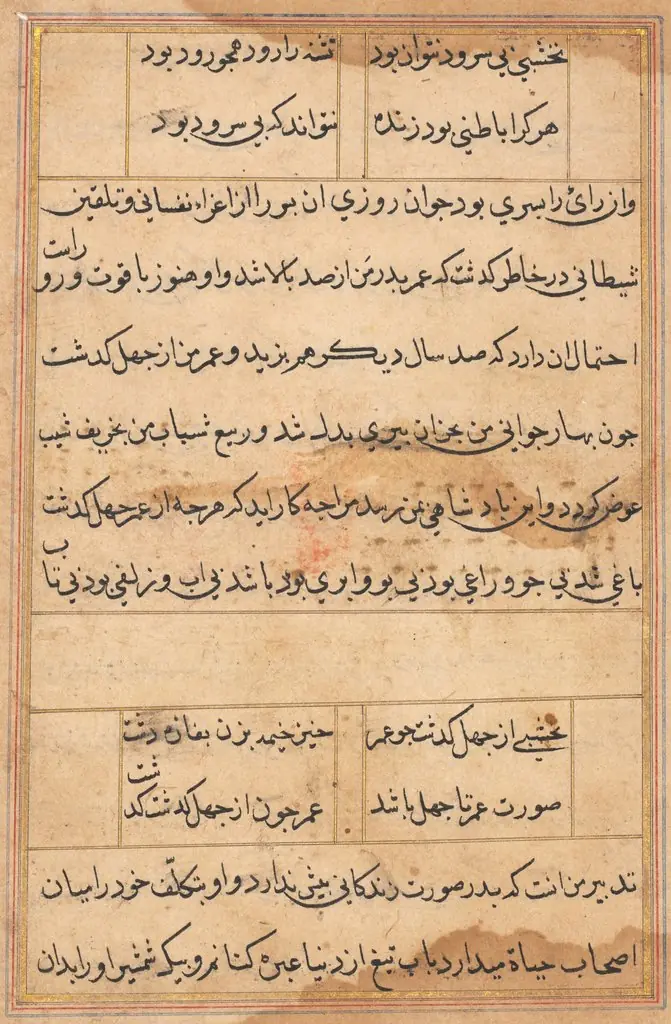 Page from Tales of a Parrot (Tuti-nama): text page