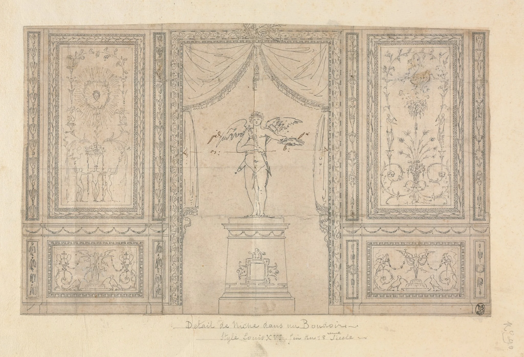 Statue of Cupid in a Wall Niche