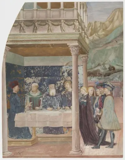 Copy after the painting The Daughter of Herodias  before Herod by Masolino in Castiglione d'Olona
