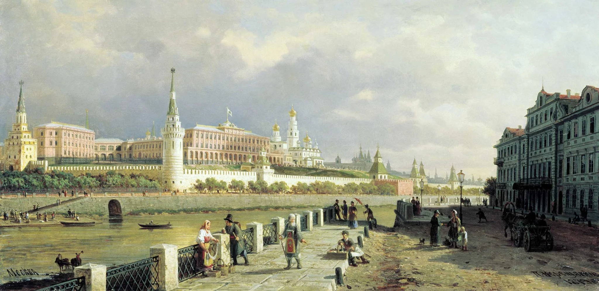 View of the Moscow Kremlin, by Piotr Petrovitch Veretschagin, oil, 1890