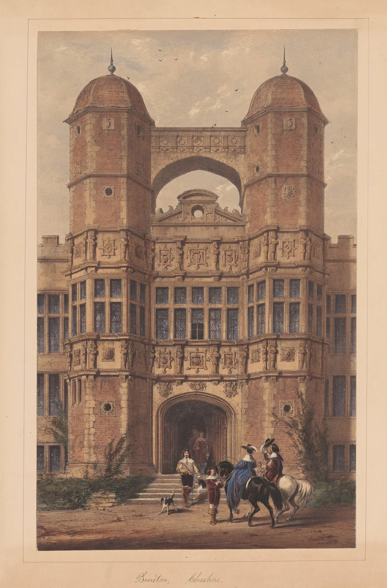Brereton, Cheshire, by Joseph Nash, ink, 1849