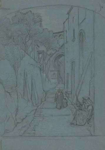 View up a Street in Sorrento [verso]