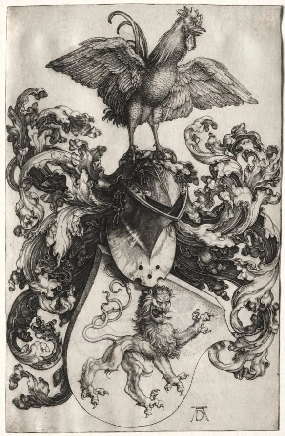 The Coat of Arms with a Lion and Cock, by Albrecht Dürer, 1503
