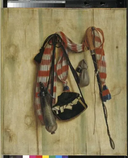 Trompe l'Oeil with Riding Whip and Letter Bag