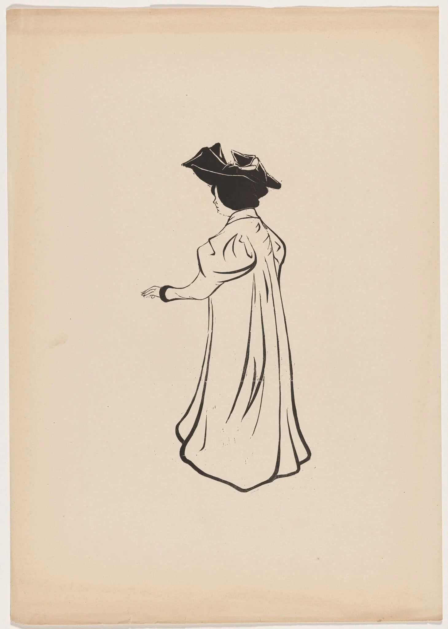 Etude pour un portrait, by Maurice Delcourt, ink, 1895
