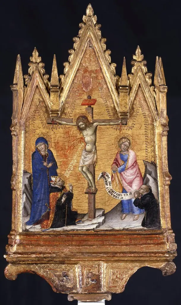Christ on the Cross between the Virgin and St. John/ Madonna enthroned