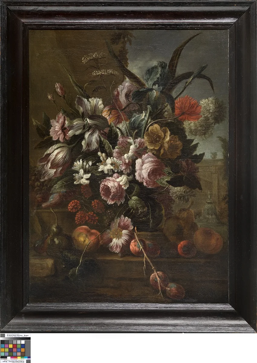 Bloemstuk, by Unknown, oil, 1701
