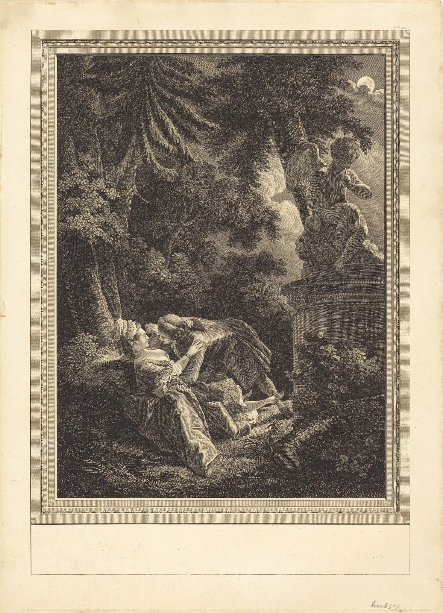 La nuit, by Emmanuel Jean Nepomucène de Ghendt, ink, 1776