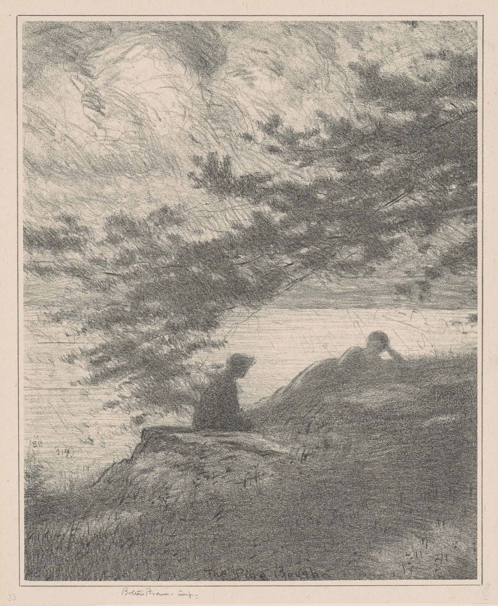 The Pine Bough, by Bolton Brown, ink, 1919