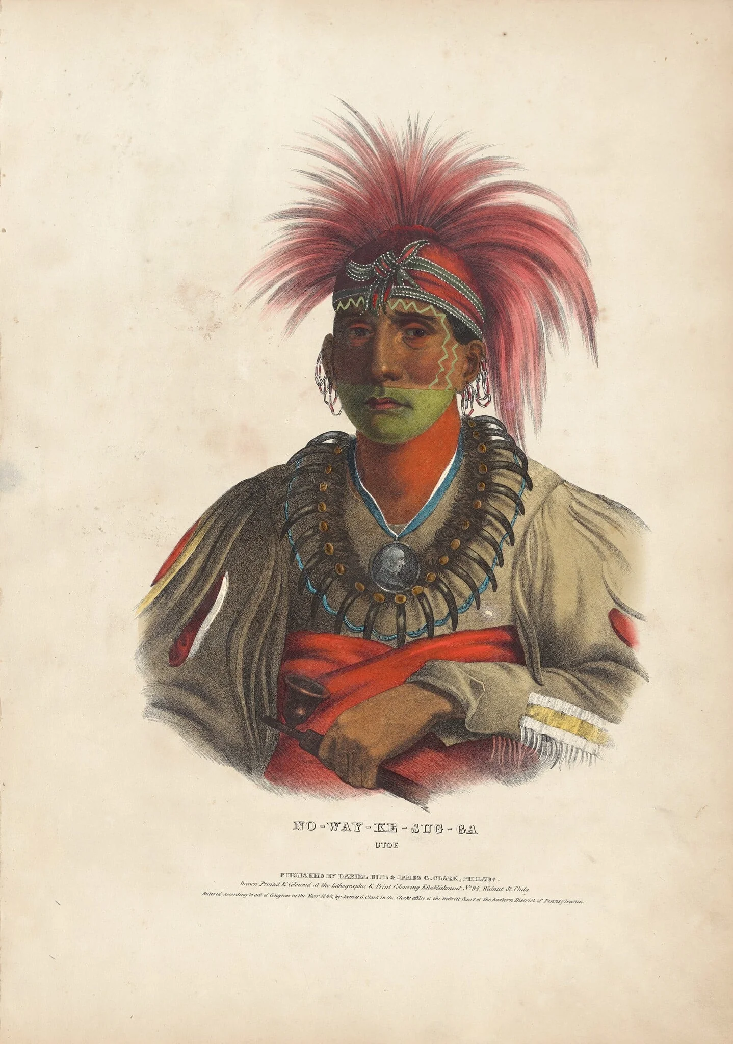 No-Way-Ke-Sug-Ga, Otoe, by Alfred Hoffy, ink, 1842