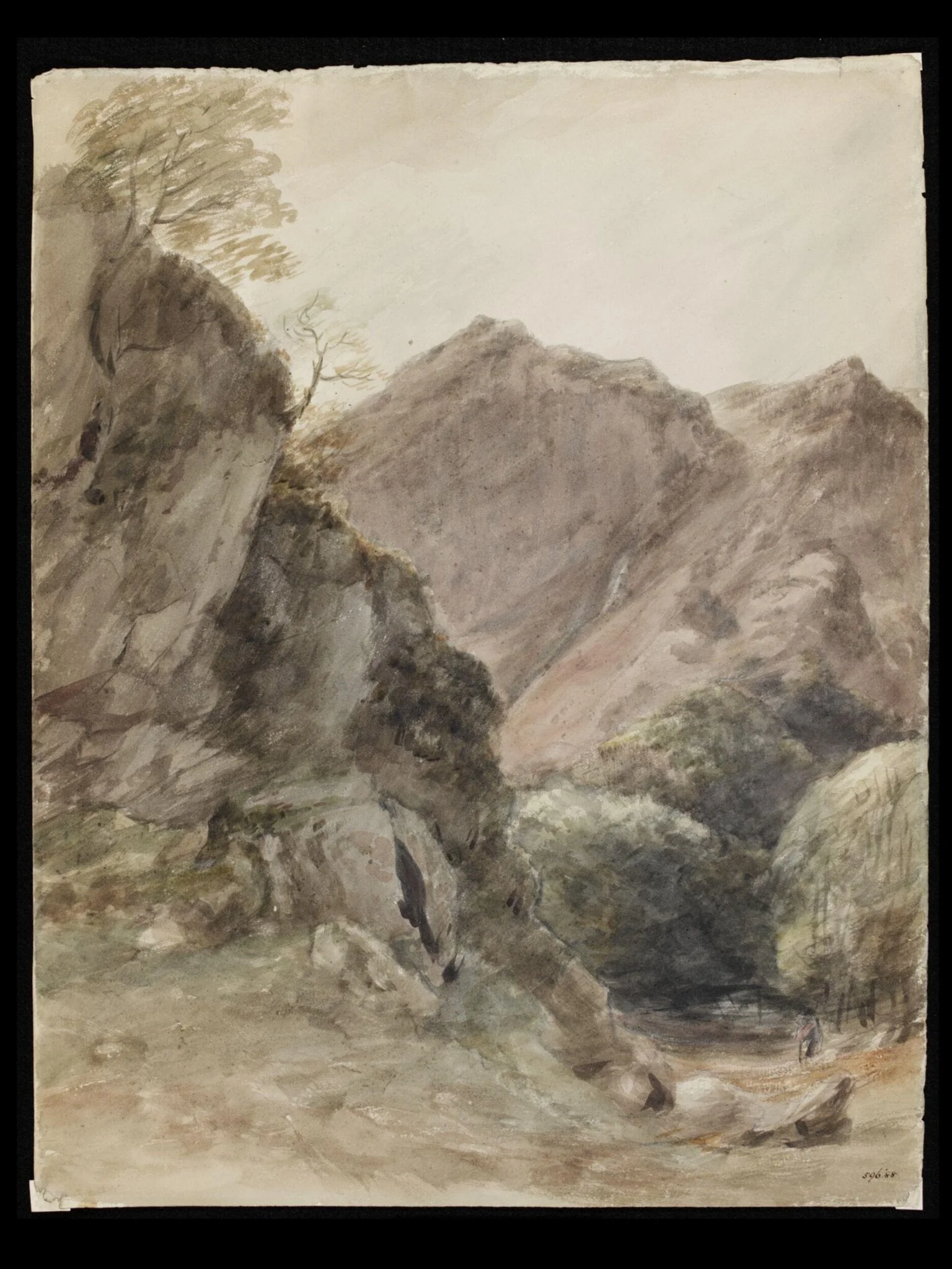 Gate Crag, Borrowdale., by John Constable, watercolor, 1806