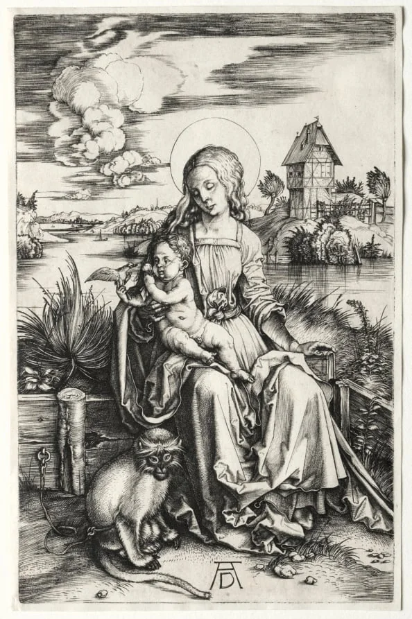 The Virgin and Child with a Monkey, by Albrecht Dürer, 1498