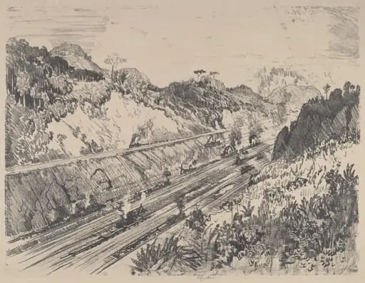 Looking up the Cut from Bas Obispo