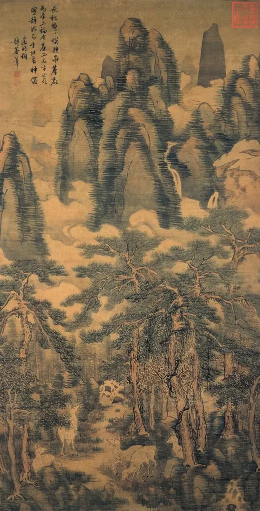 Pines and Deer