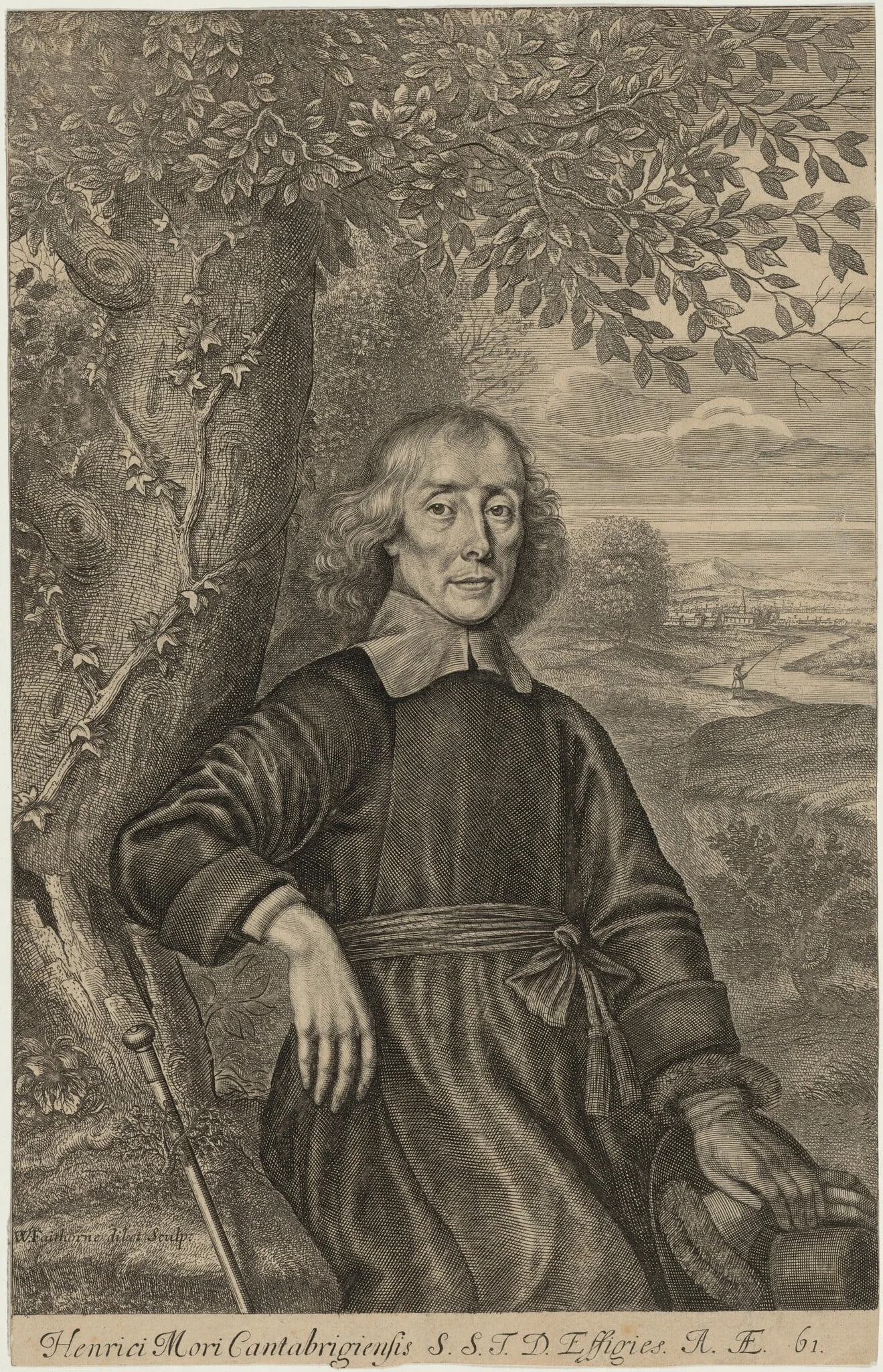 Henry More, by William Faithorne, ink, 1675