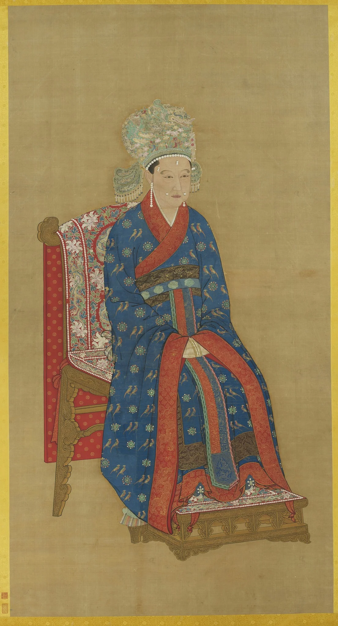 宋光宗后坐像　軸, by Unknown, unspecified