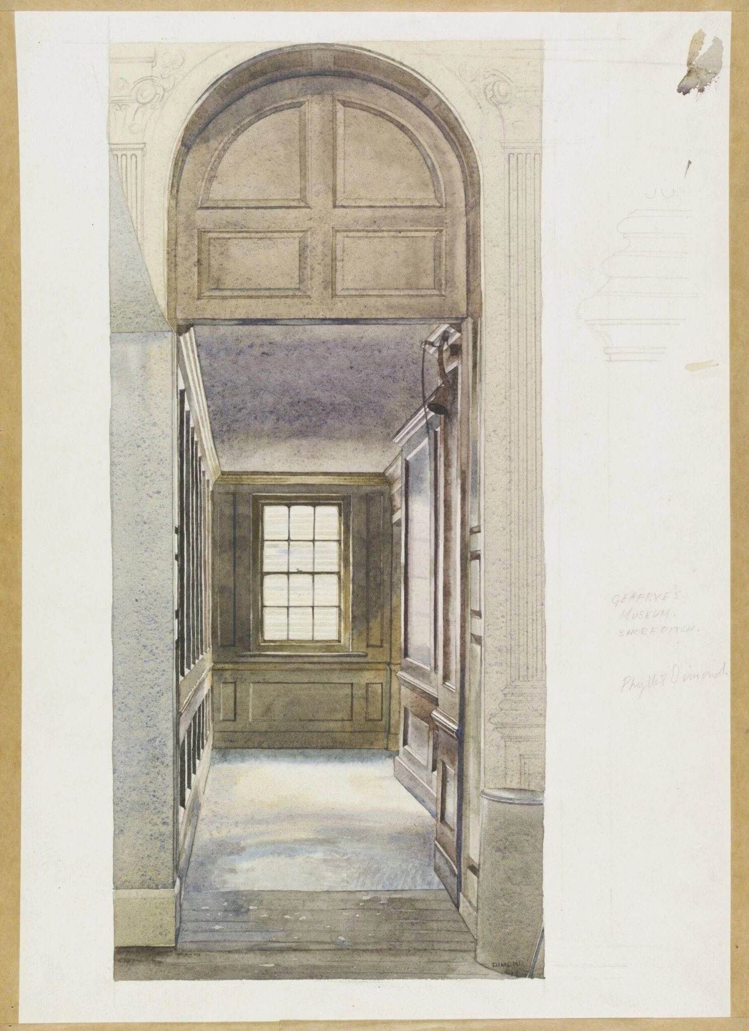 A panelled passage-way, Geffrye's Museum, Shoreditch