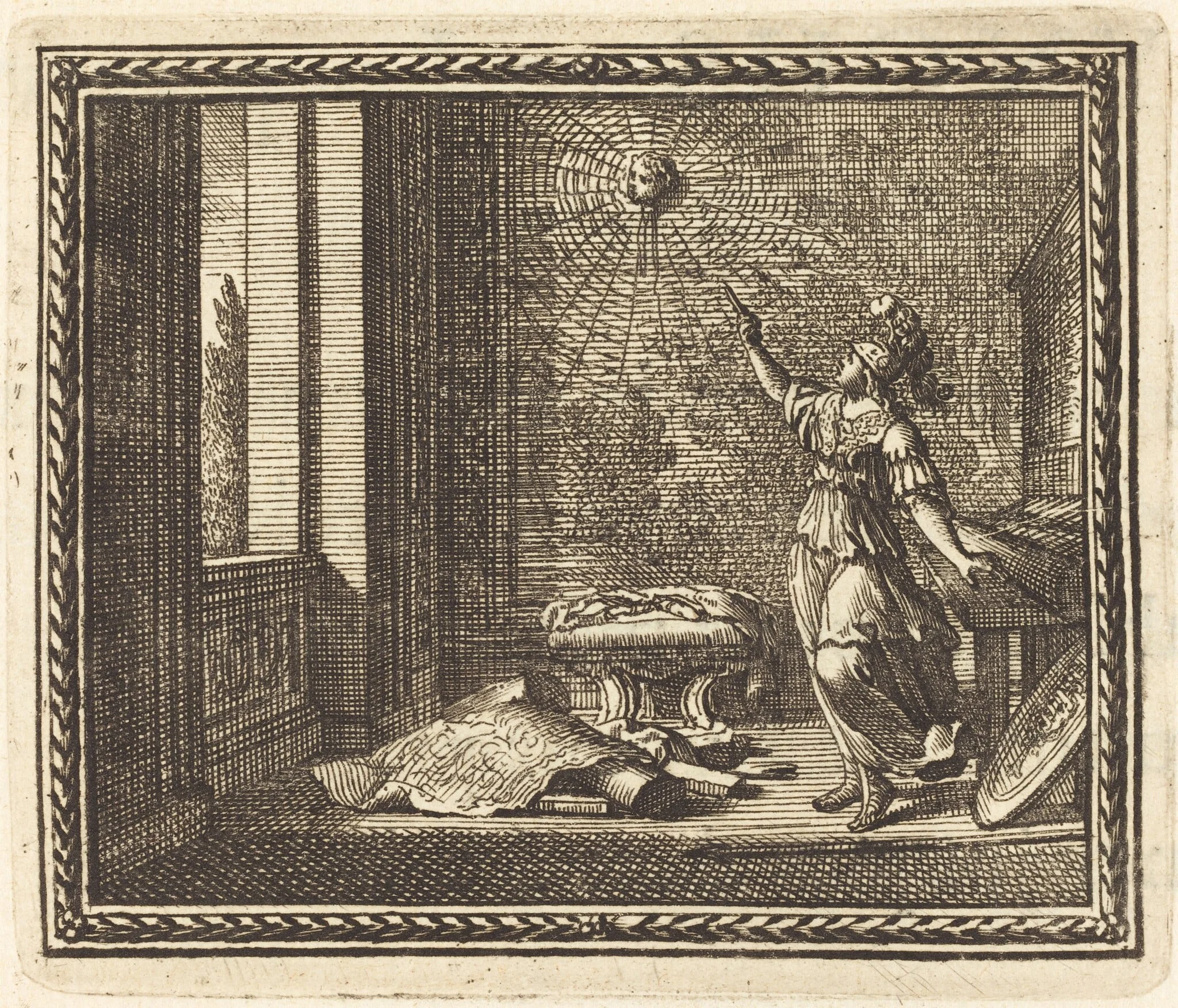 Minerva Changing Arachne into a Spider, by Jean Lepautre, ink, 1676
