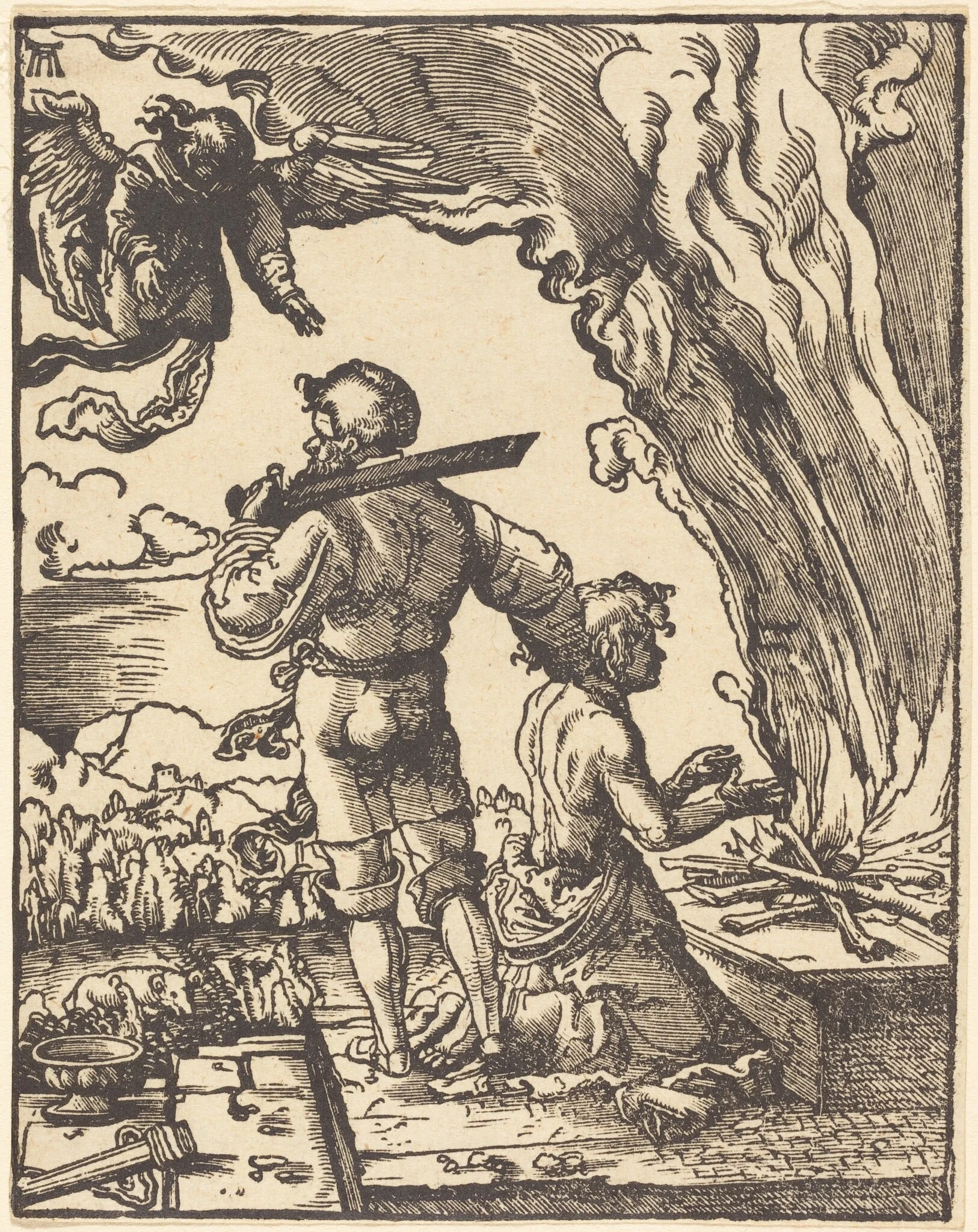 Abraham's Sacrifice, by Albrecht Altdorfer, ink, 1520