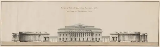 Geometrical Elevation of the Peace Plaza and Façade of the Opera House