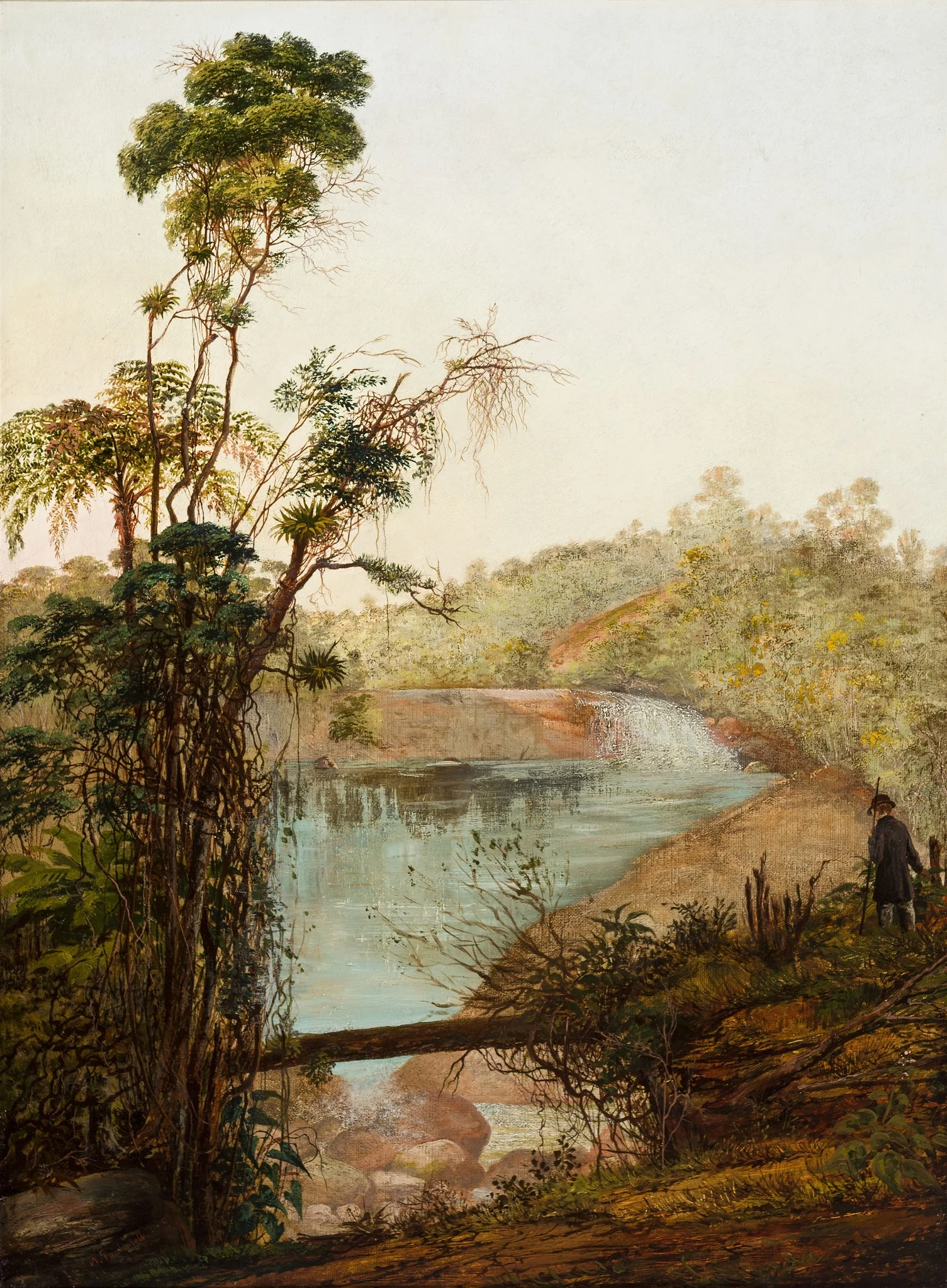 Cascata de Itamaraty em Petrópolis, by Nicola Antonio Facchinetti, oil, 1869