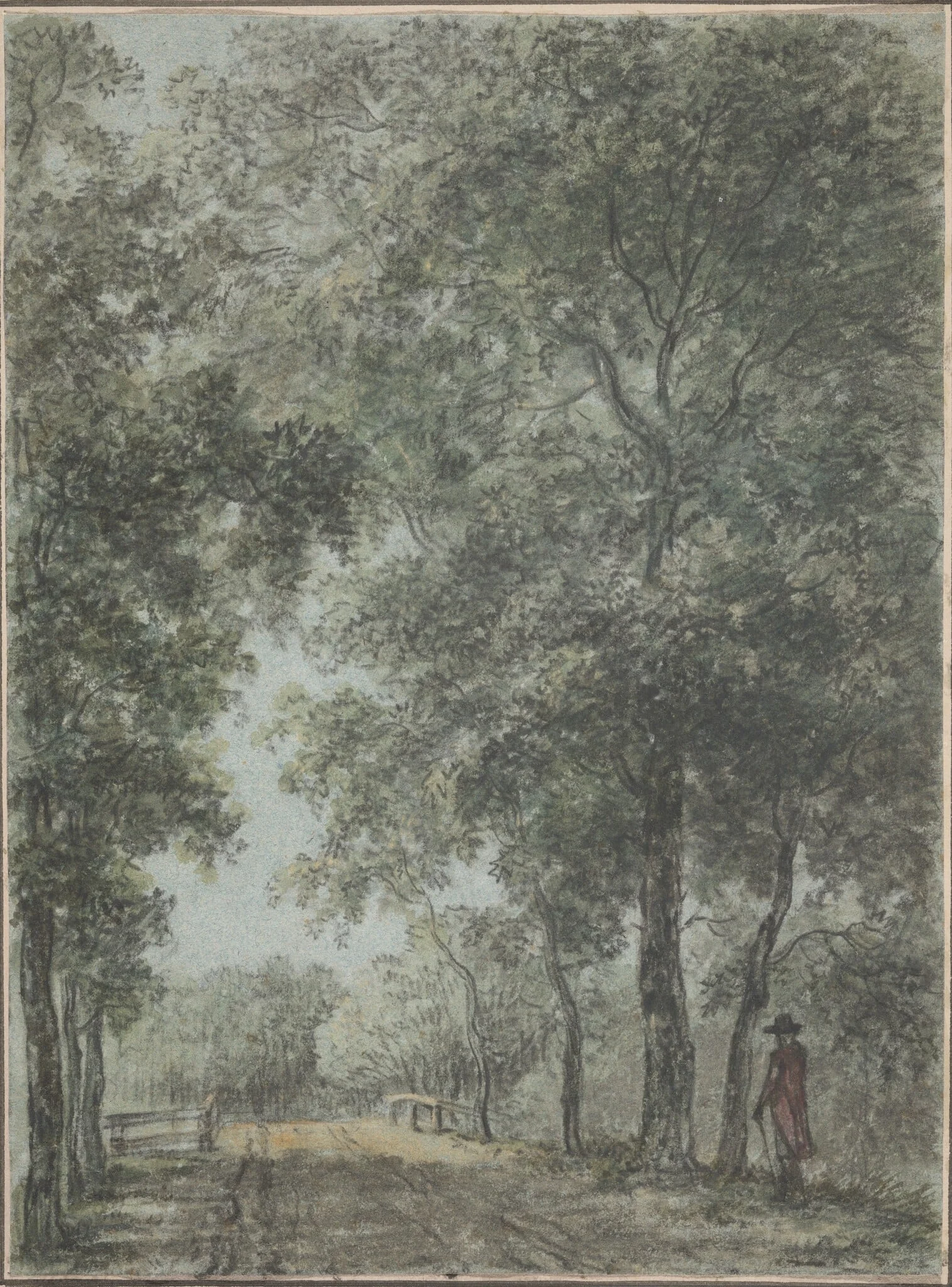 A Wooded Path at Treslong, near Hillegom, by Jurriaan Andriessen, watercolor, 1789