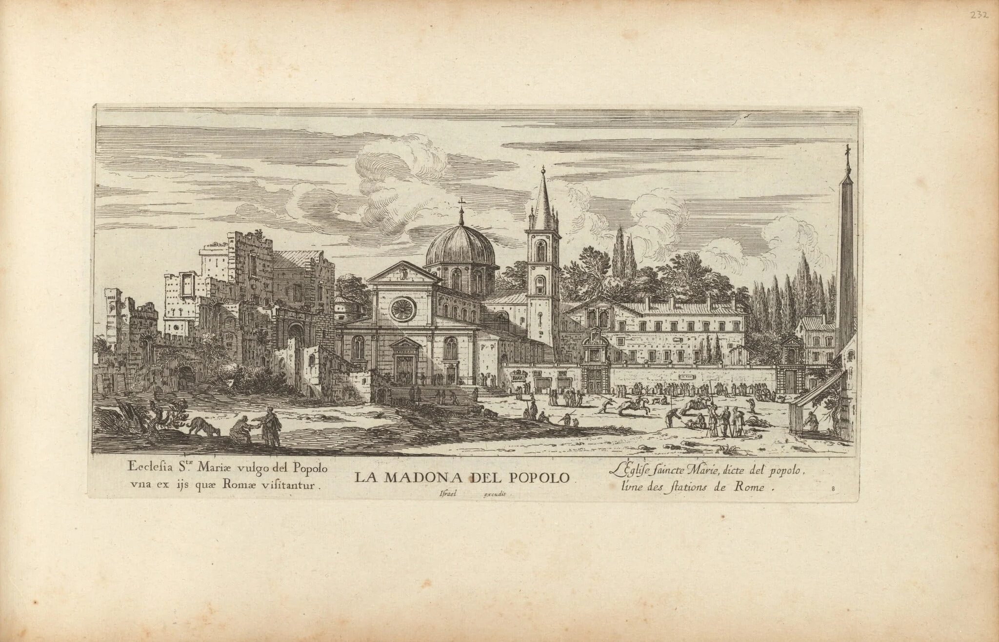 La Madona del Popolo, by Israël Silvestre, ink, 1650