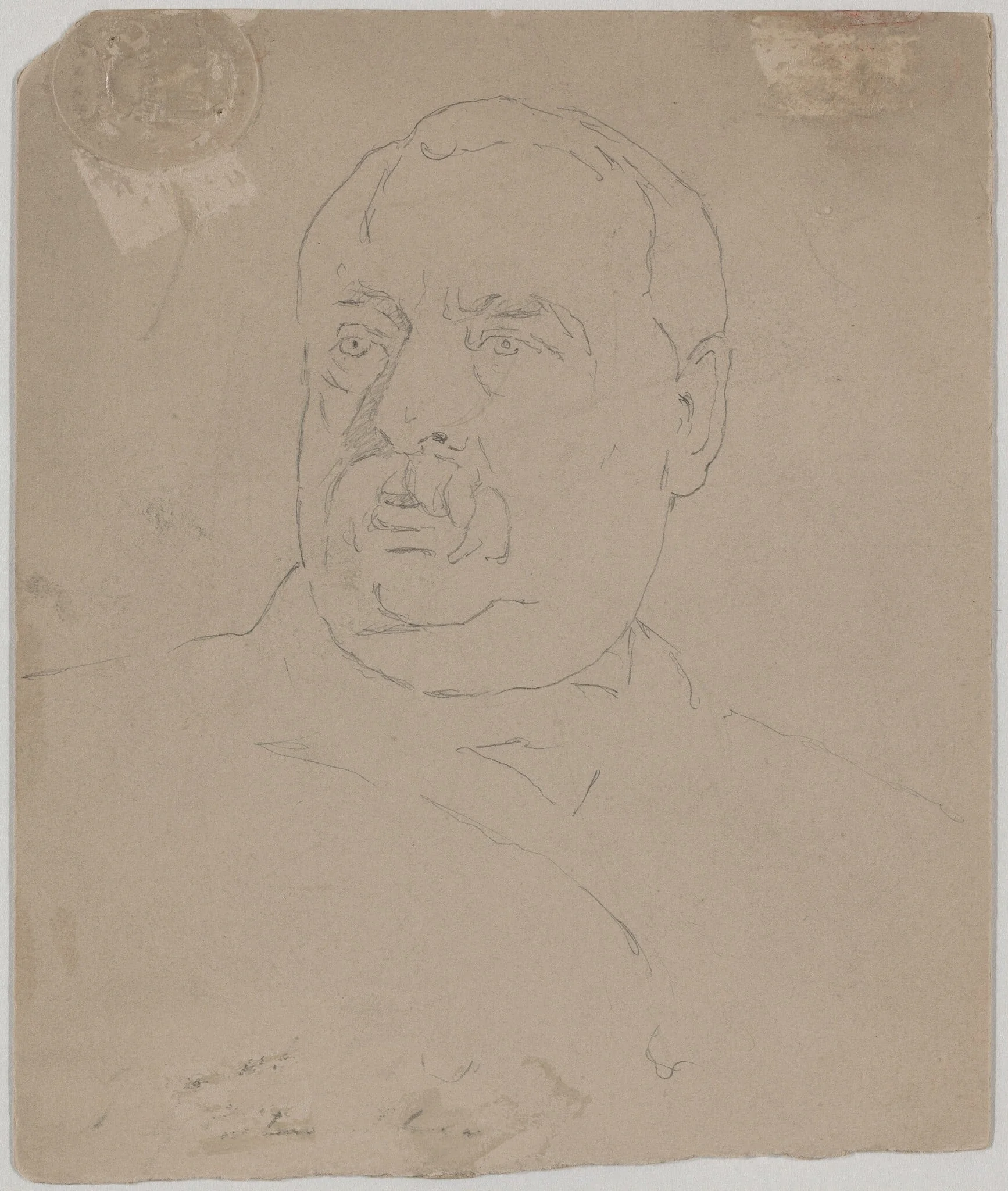 Grover Cleveland [verso], by Eastman Johnson, graphite, 1865