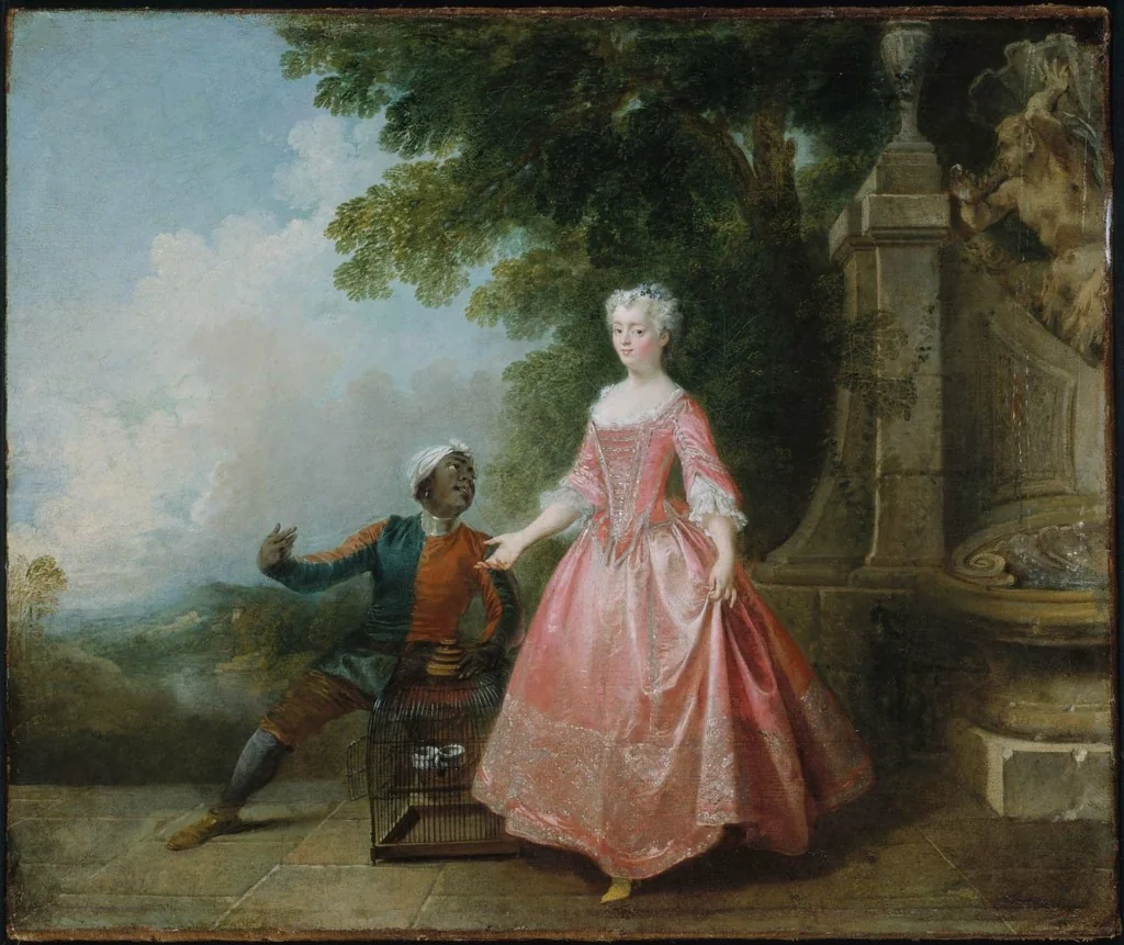 The Escaped Bird, by Nicolas Lancret, oil, 1726