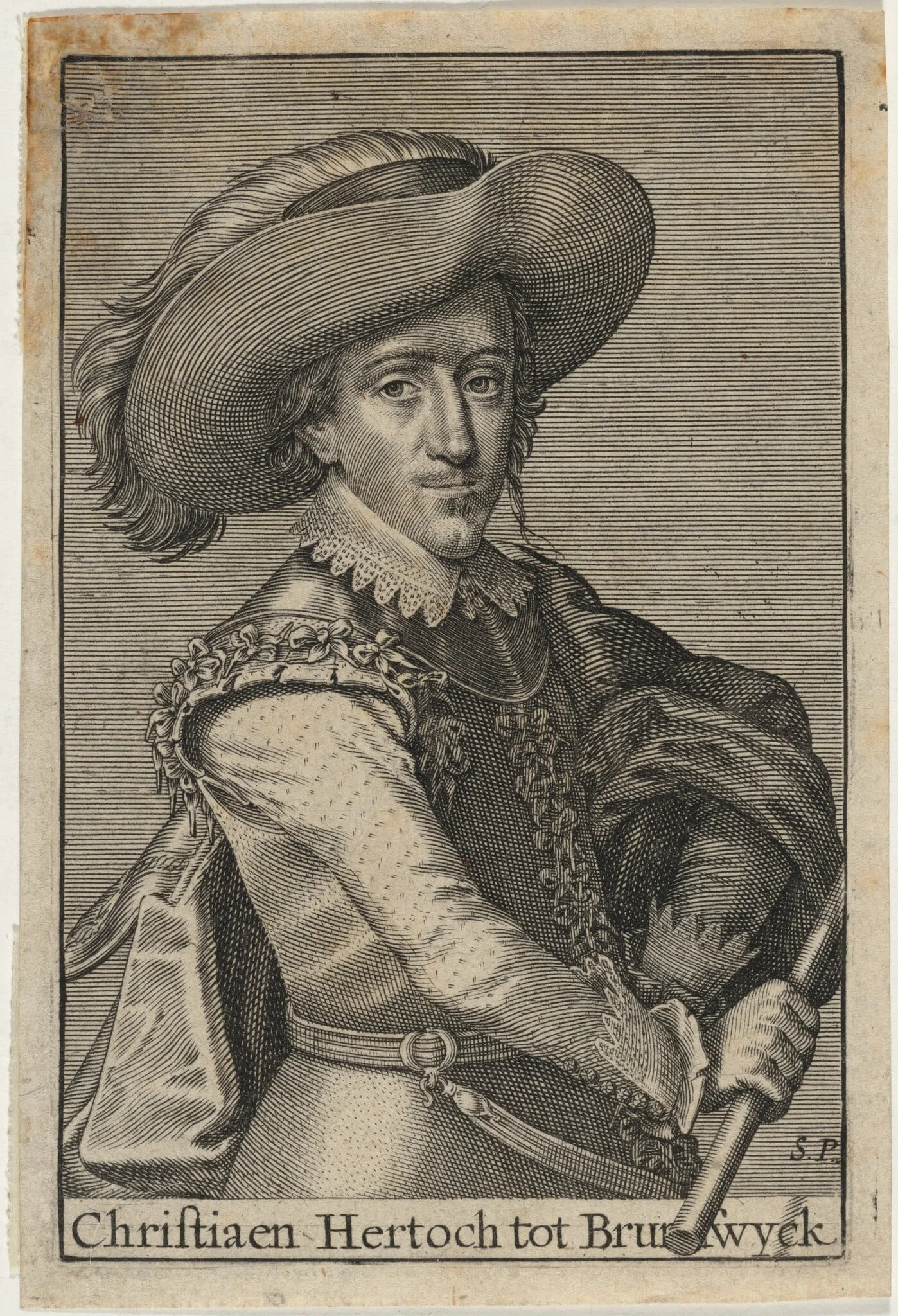 Christian, Duke of Brunswick, by Simon van de Passe, ink, 1621