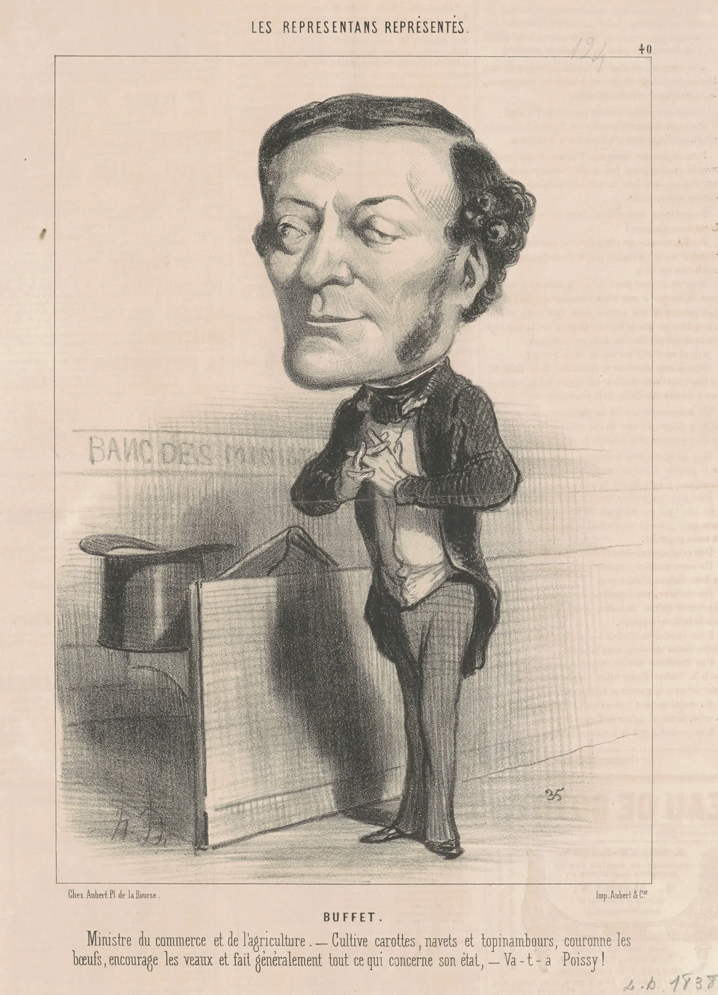 Louis-Joseph Buffet, by Honoré Daumier, ink, 1849