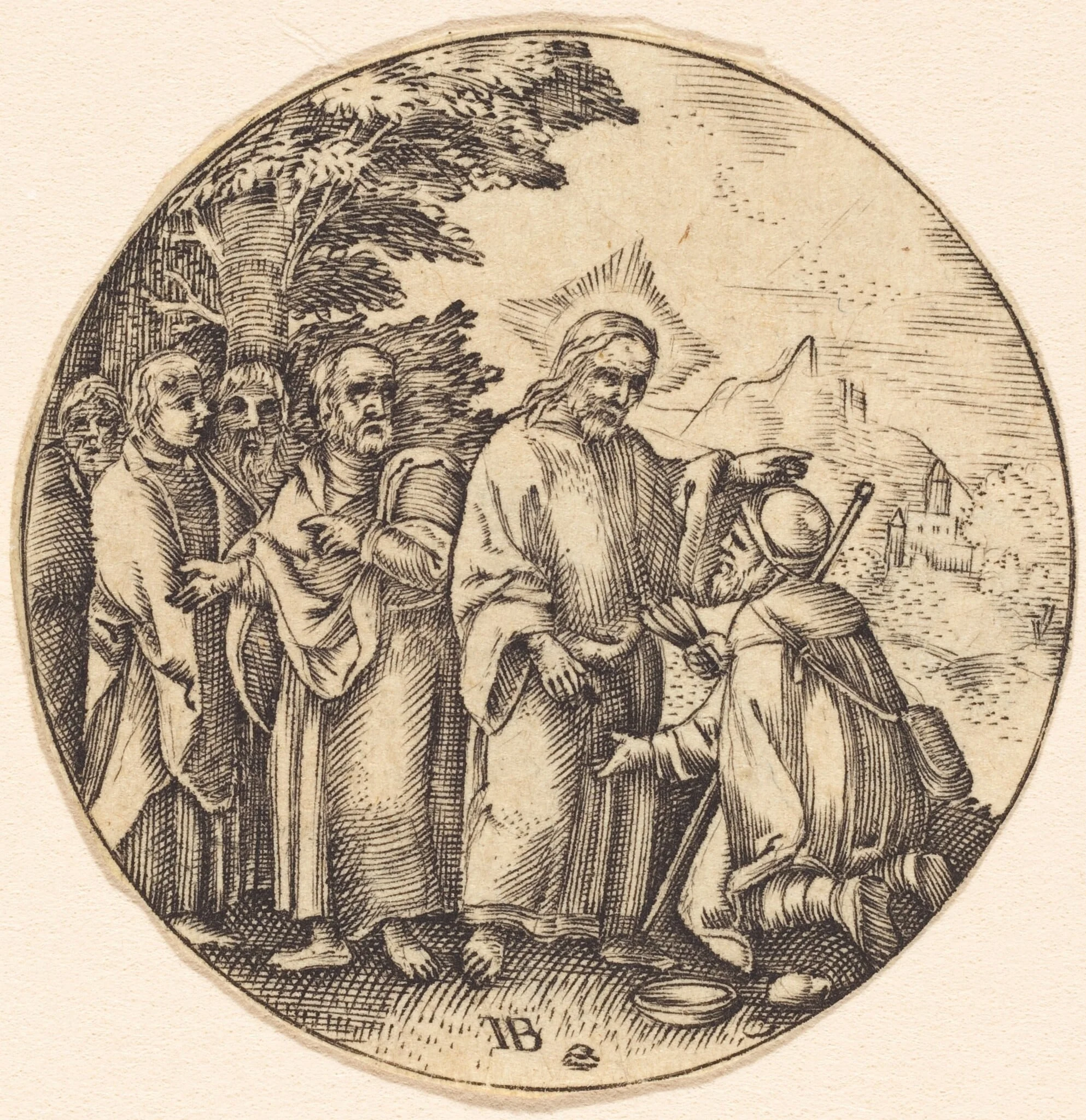 Christ Consoling the Centurion, by German 16th Century, ink, 1550