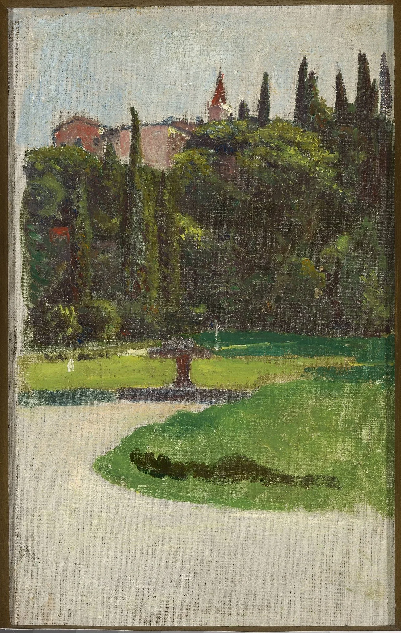 Villa d'Este in Tivoli, sketch, by Aleksander Gierymski, unspecified, 1885