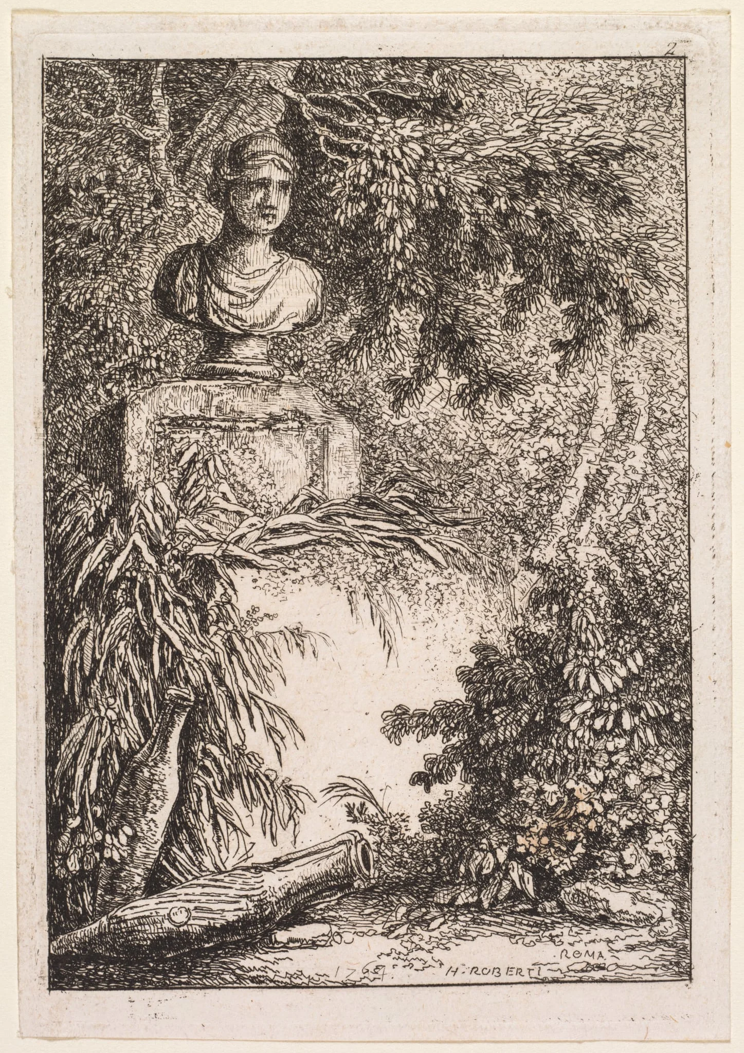 Les Soirées de Rome:  Le Buste, by Hubert Robert, 1764