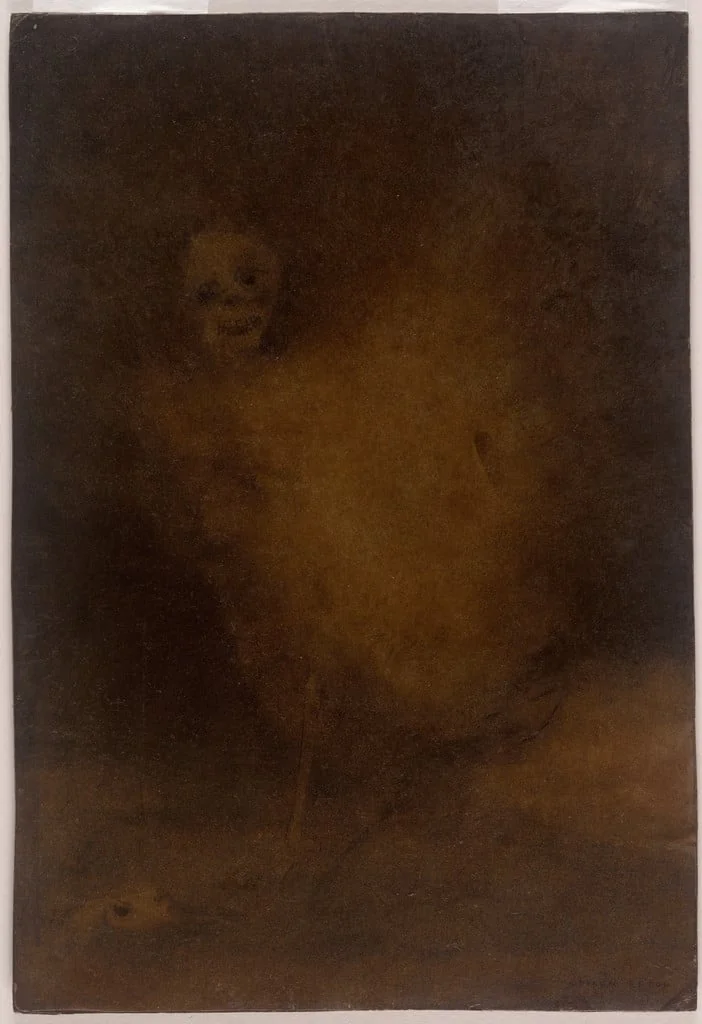 Untitled, by Odilon Redon, charcoal, 1886