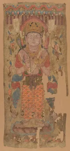 唐/五代 菩薩圖|Banner with Bodhisattva, possibly Mahamayuri