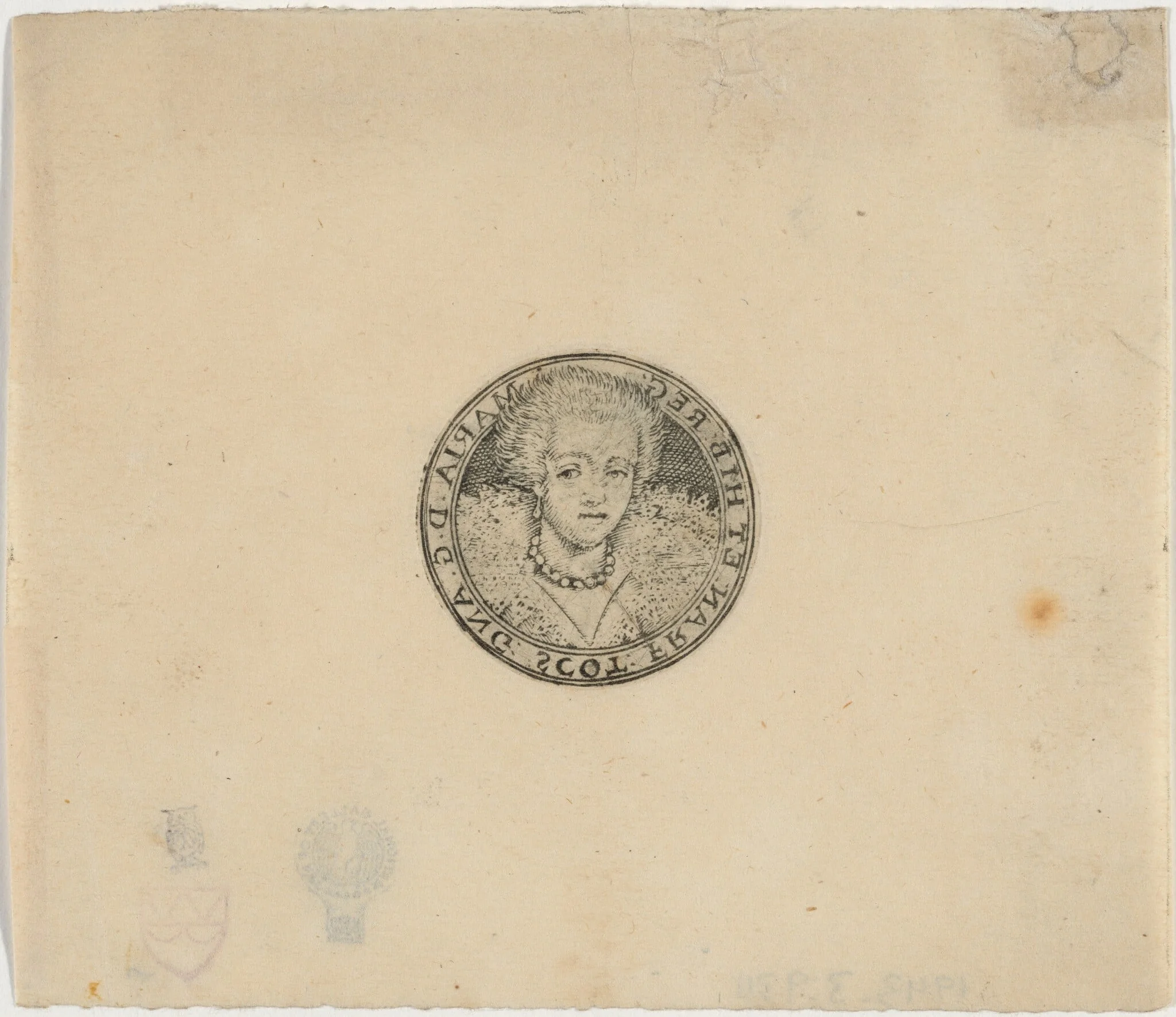 Henrietta Maria, by Dutch 17th Century, ink, 1650