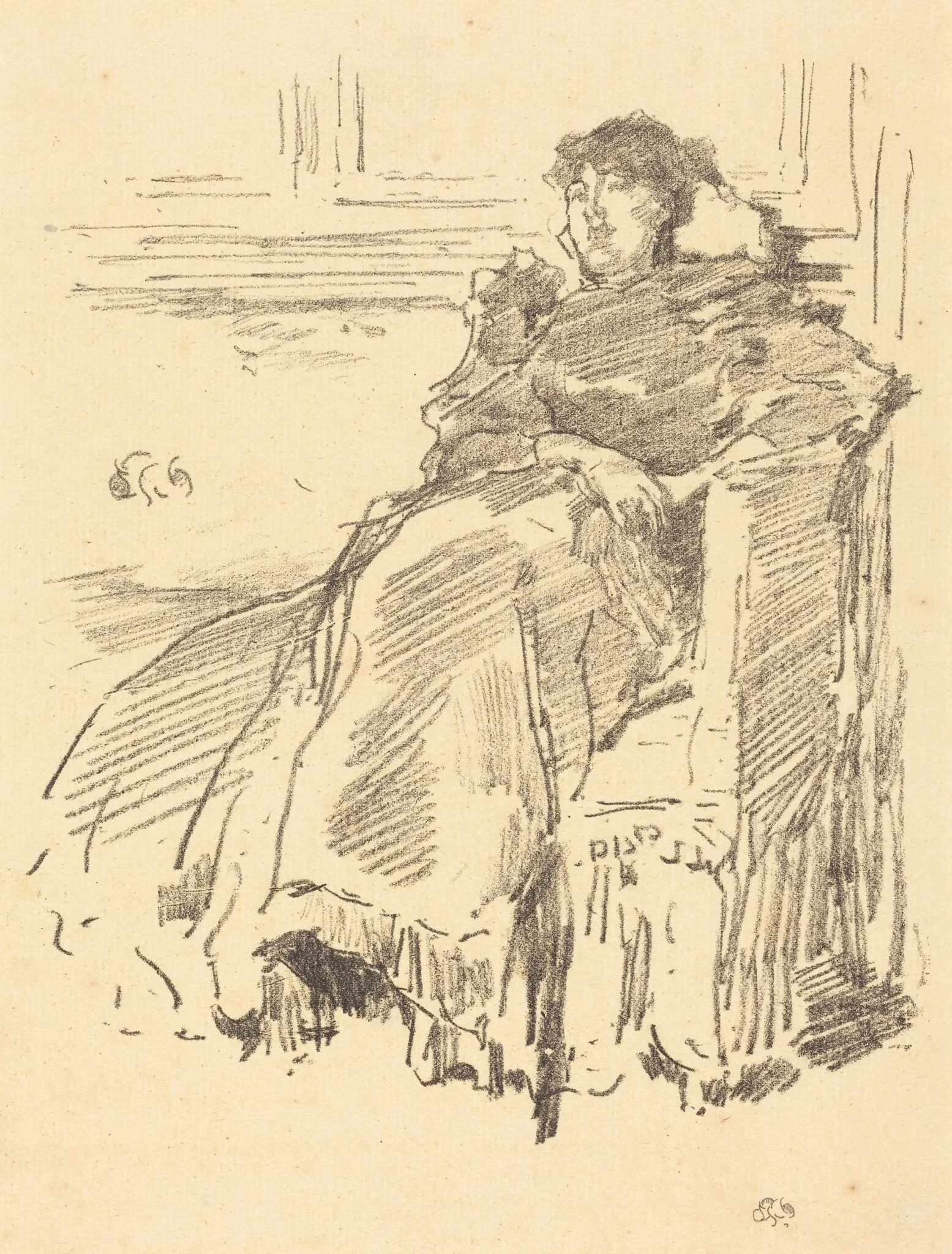 La Robe Rouge, by James McNeill Whistler, ink, 1894
