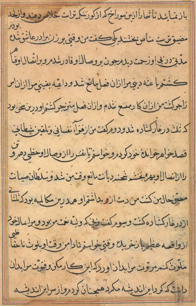 Page from Tales of a Parrot (Tuti-nama): text page