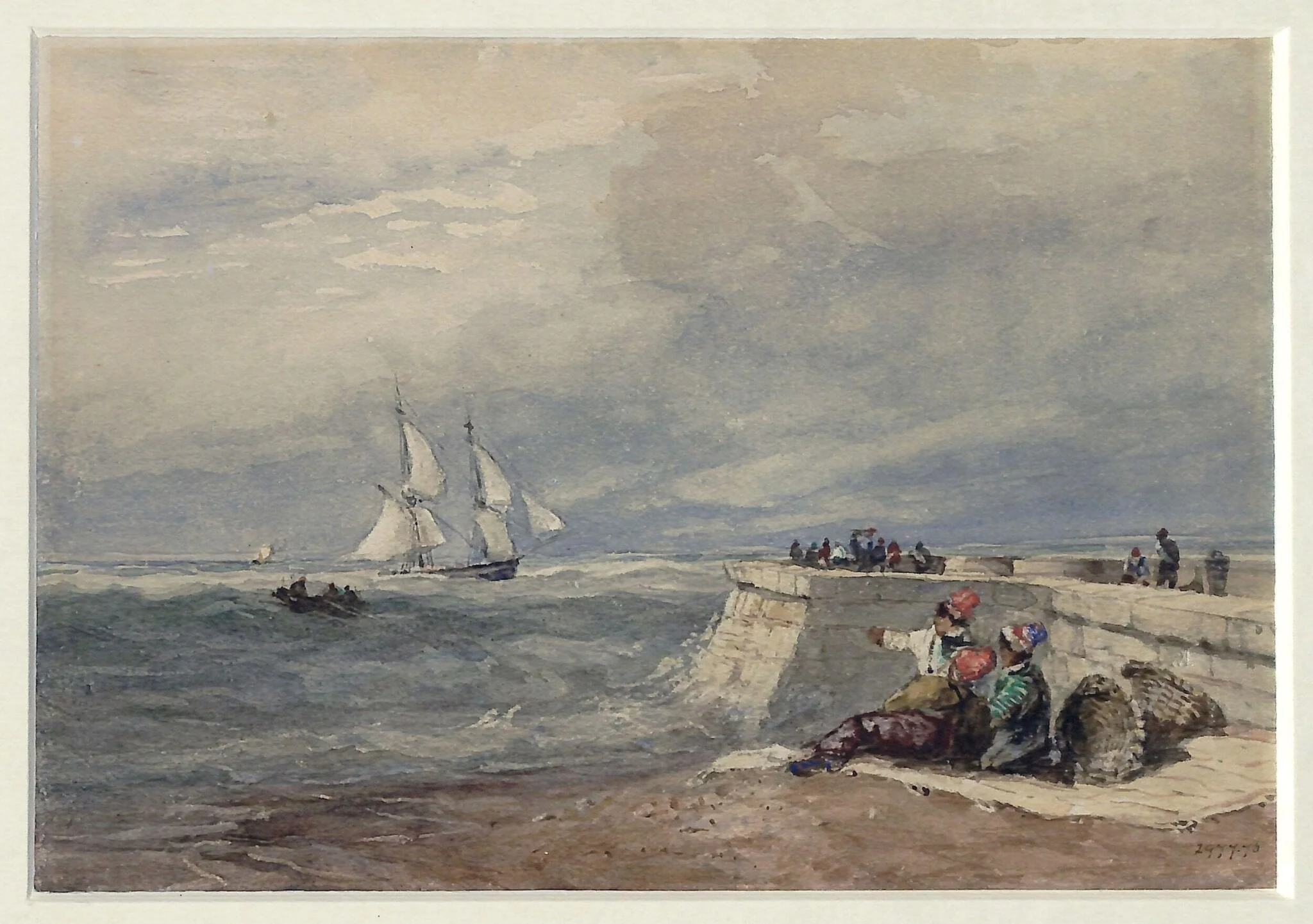 Dover Pier, by David Cox, watercolor, 1800