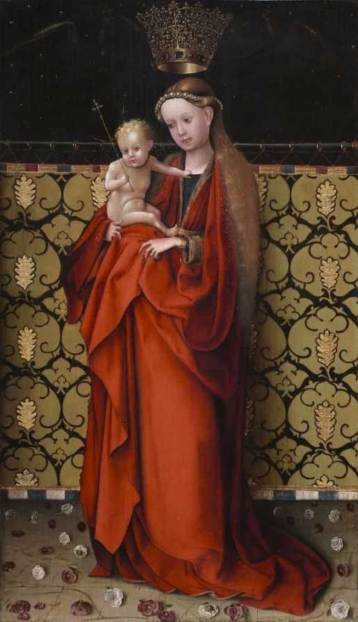 The Virgin Crowned by Angels, by Stefan Lochner, unspecified, 1450
