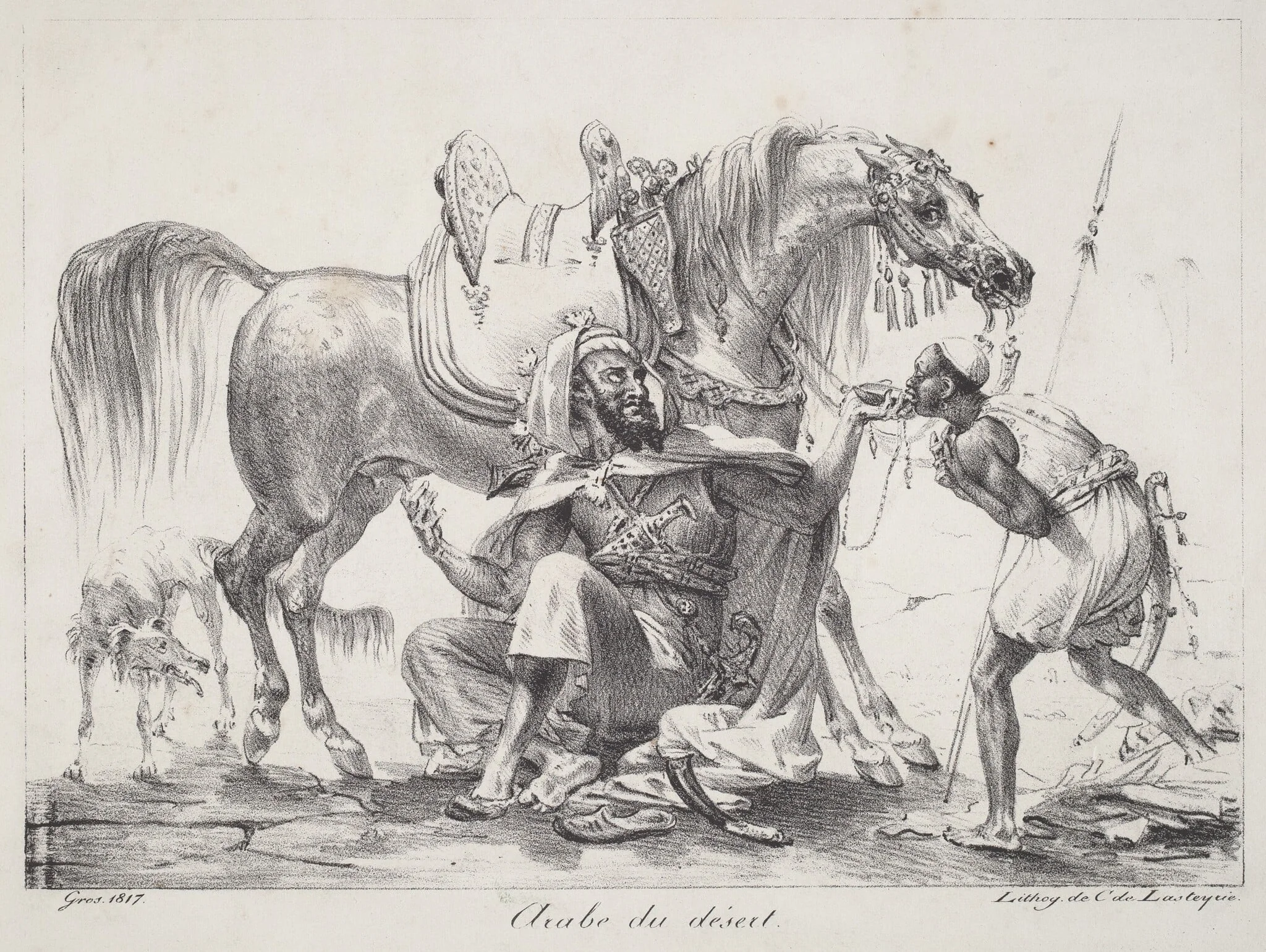 Arabe du désert (Desert Arab), by Antoine-Jean Gros, ink, 1817