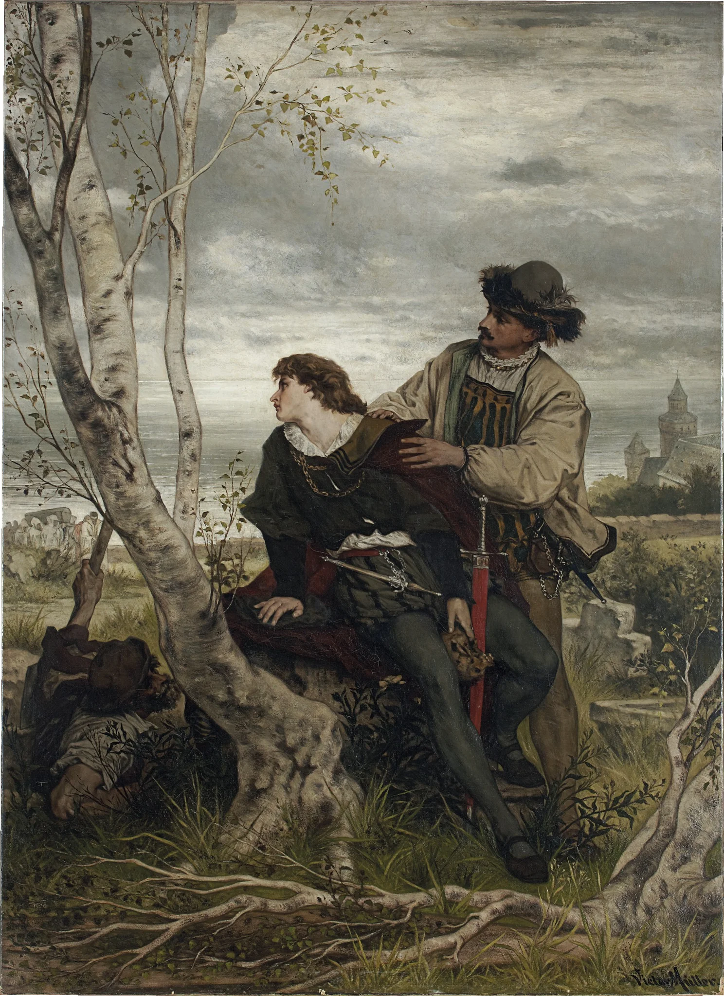 Hamlet and Horatio in the Churchyard, by Victor Müller, oil, 1868