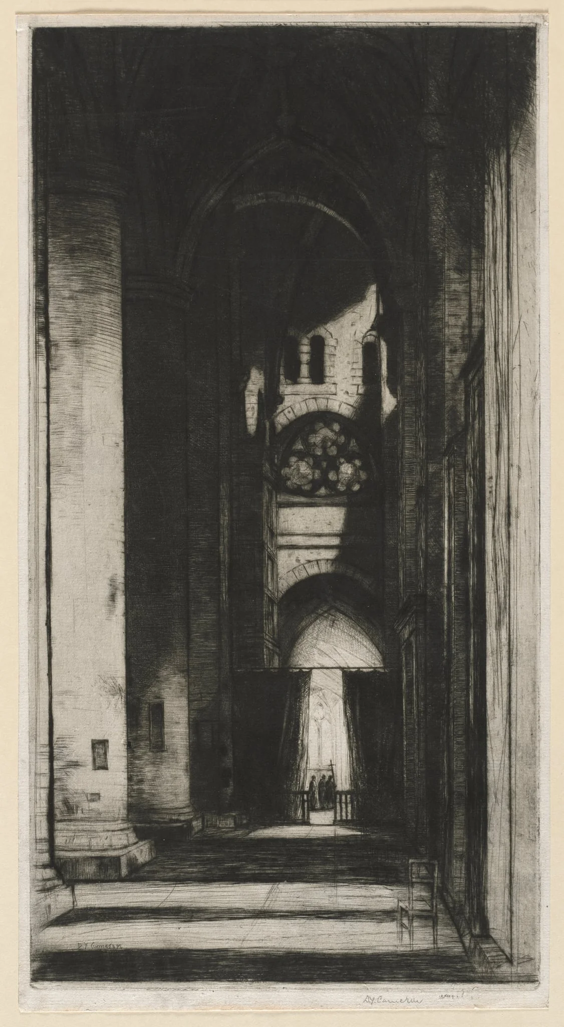 Tewksbury Abbey, by David Young Cameron, 1915