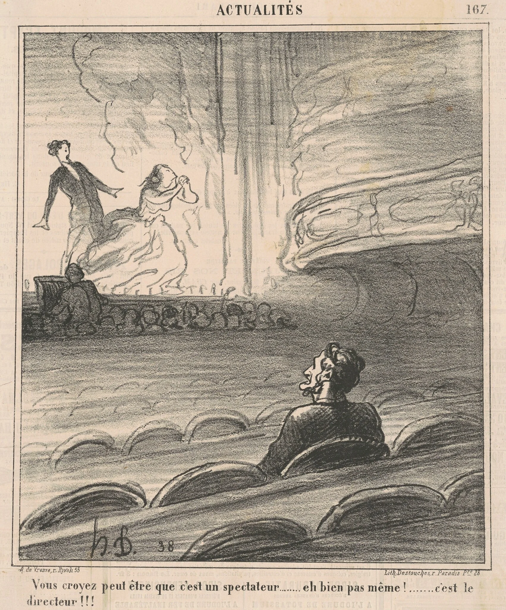 Vous croyez peut être que c'est un spectateur..., by Honoré Daumier, ink, 1868
