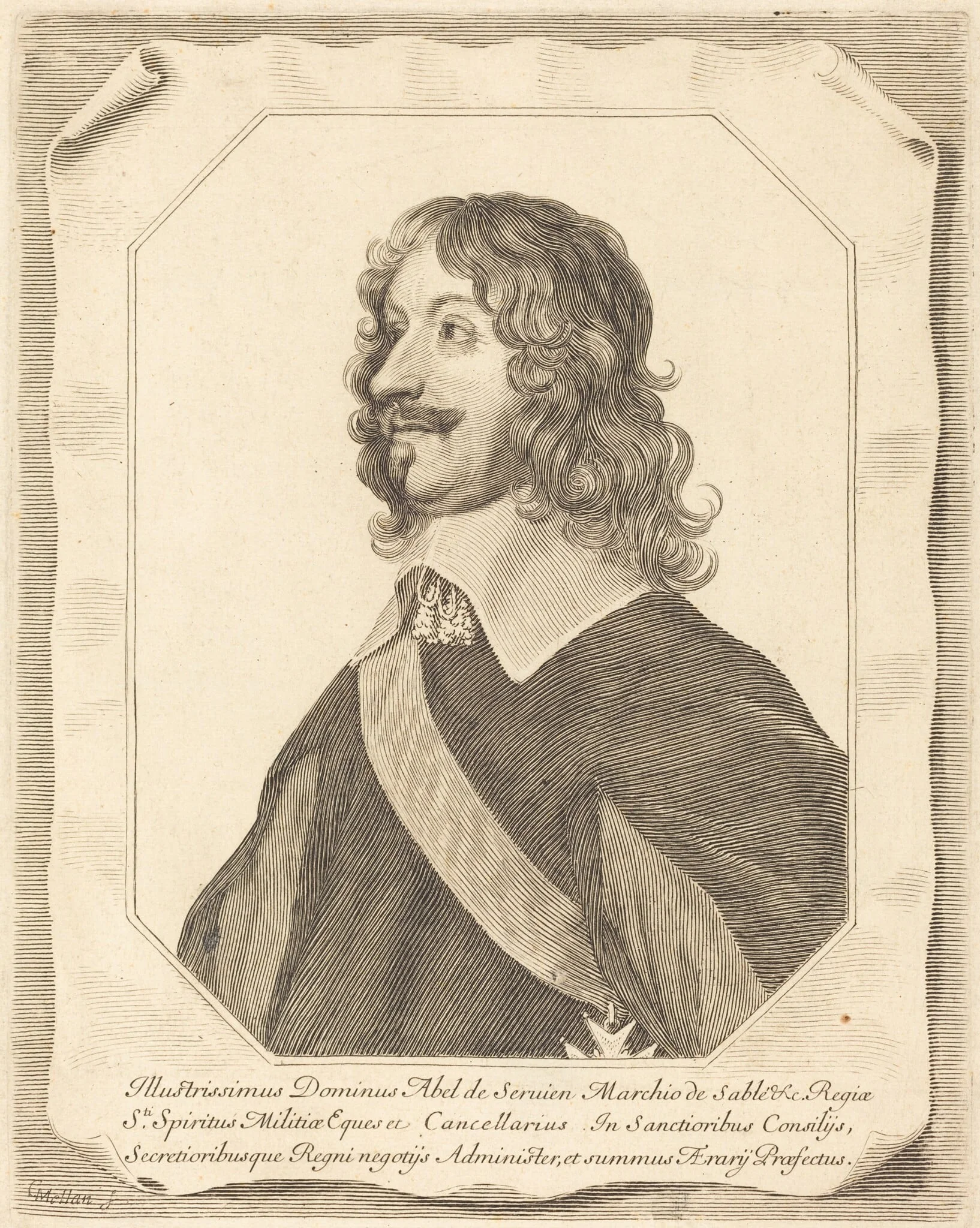 Abel Servien, by Claude Mellan, ink, 1659